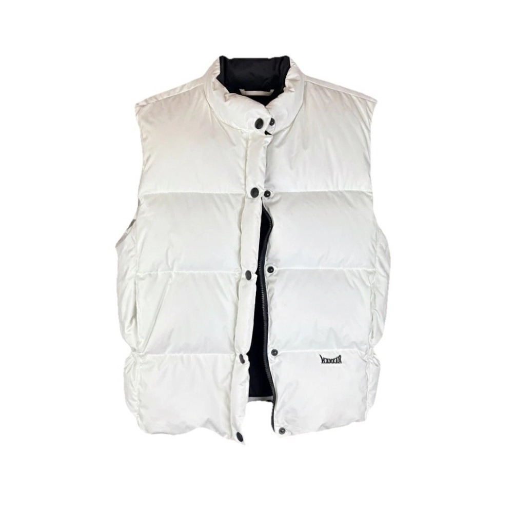 Marker Ski Puffer Quilted Down Feather Vest Women's Size 8 White Zip Up Front